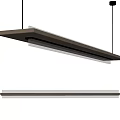 Modern Linear Pendant Lights with Black Frame and Frosted Glass Shade for Kitchen Island