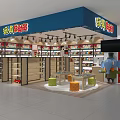Modern Shopping Mall Store With White Interior Shelves And Elephant Decor