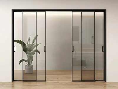 Four-linkage sliding door very narrow sliding door kitchen sliding door kitchen door glass door glass sliding door 3d model
