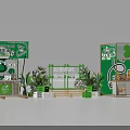Green Themed Milk Tea Shop Photo Check In Spot With Green Plants And Decorations