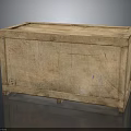 Vintage Wooden Storage Crate With Worn Texture And Marks On Smooth Surface