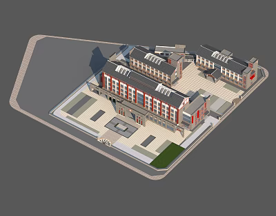 New Chinese Hospital Building Hospital 3d model