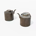 Two Vintage Copper Tea Kettles With Traditional Design And Rustic Finish