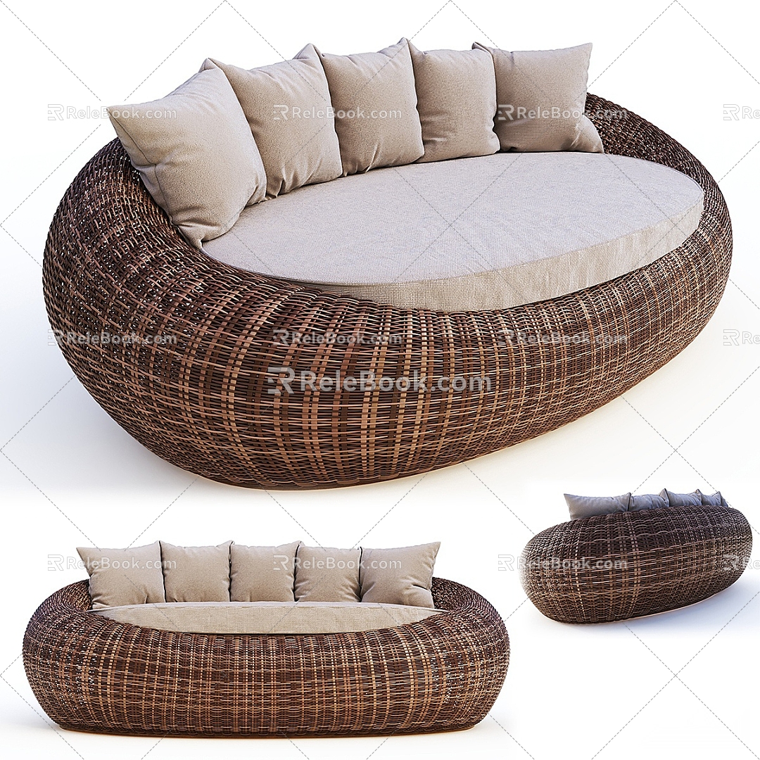 Outdoor Sofa Modern Multiplayer Sofa Sofa Double Sofa Casual Sofa Living Room Sofa Leather Sofa Corner Sofa 3d model