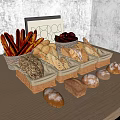 Modern Dessert Bakery Bread Combination Cake 3d model