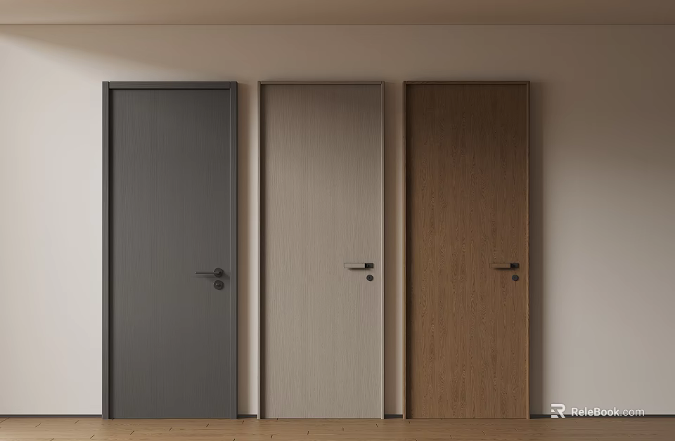 Modern Swing Doors in Various Colors for Home Interior Design 3d model 