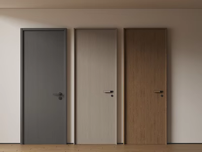 Modern Swing Doors in Various Colors for Home Interior Design 3d model