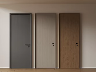 Modern Minimalist Single Door Room Door Bedroom Door Flat Door Solid Wooden Door Swing Door 3d model
