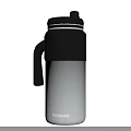 Stylish TREASURE Stainless Steel Tumbler With Silver Body Black Lid And Handle