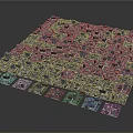 Detailed Urban City Model With Dense Buildings And Various Architectural Layouts