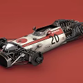 Vintage Racing Car With Number 20 Bridgestone Logo And Red Stripes