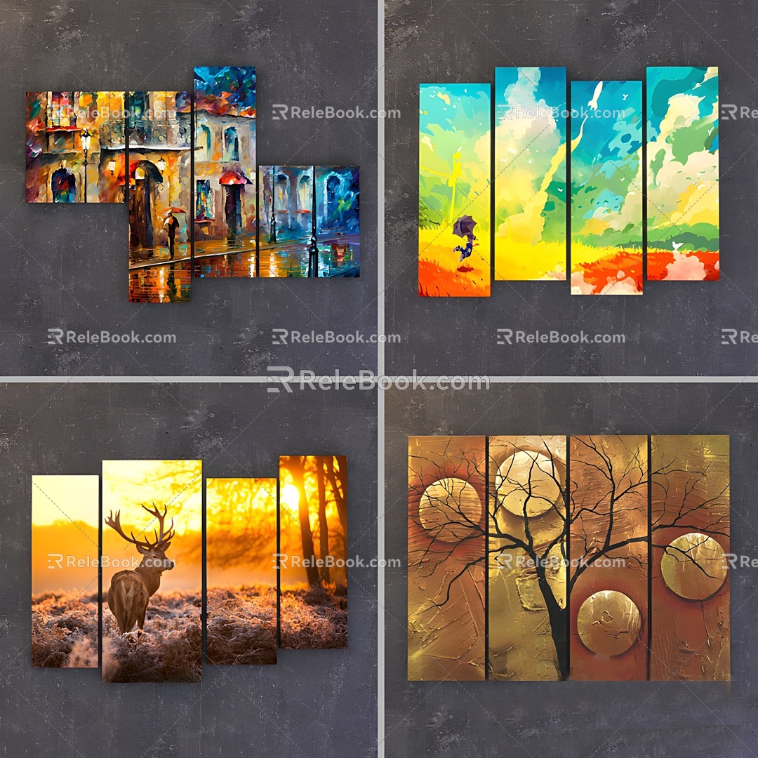 Frame Decorative Painting Hanging Painting Ornaments Abstract Painting Mural model