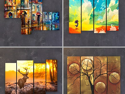 Frame Decorative Painting Hanging Painting Ornaments Abstract Painting Mural model