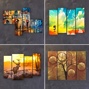 Frame Decorative Painting Hanging Painting Ornaments Abstract Painting Mural 3d model