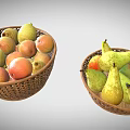 Wicker Baskets Filled With Fresh Fruits Apples Peaches Pears Mangoes And Bananas Home Kitchen Essentials