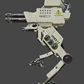 Mechanical Sci Fi Game Movie Character Featuring Multiple Cannons and Metal Legs