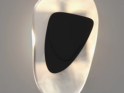 Modern Transparent Wall Light With Black Central Accent And Sleek Design 3d model