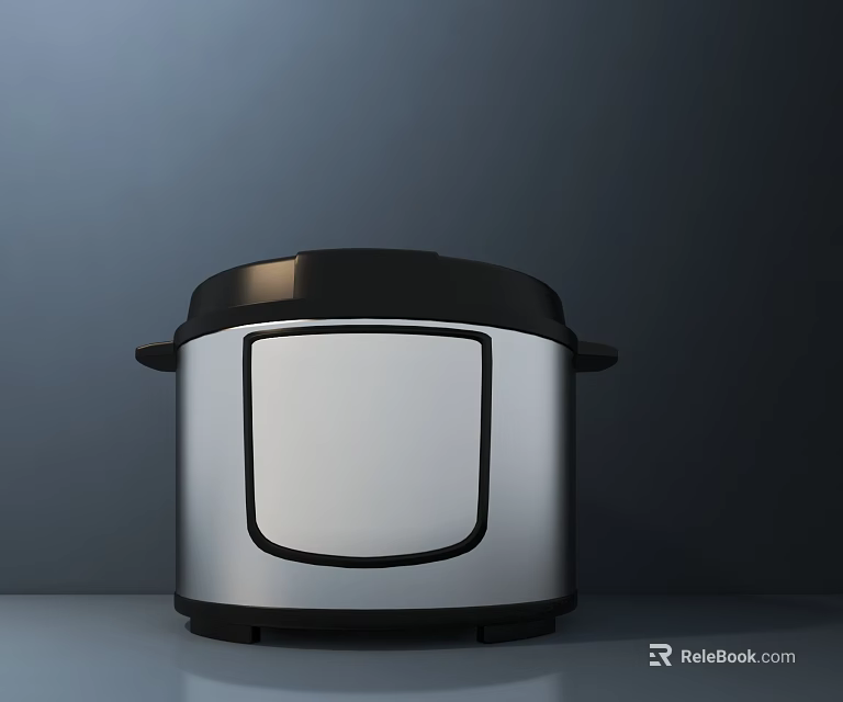 Sleek Silver Black Rice Cooker Modern Kitchen Appliance For Home Use 3d model 