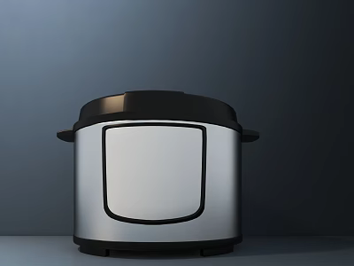 Sleek Silver Black Rice Cooker Modern Kitchen Appliance For Home Use 3d model