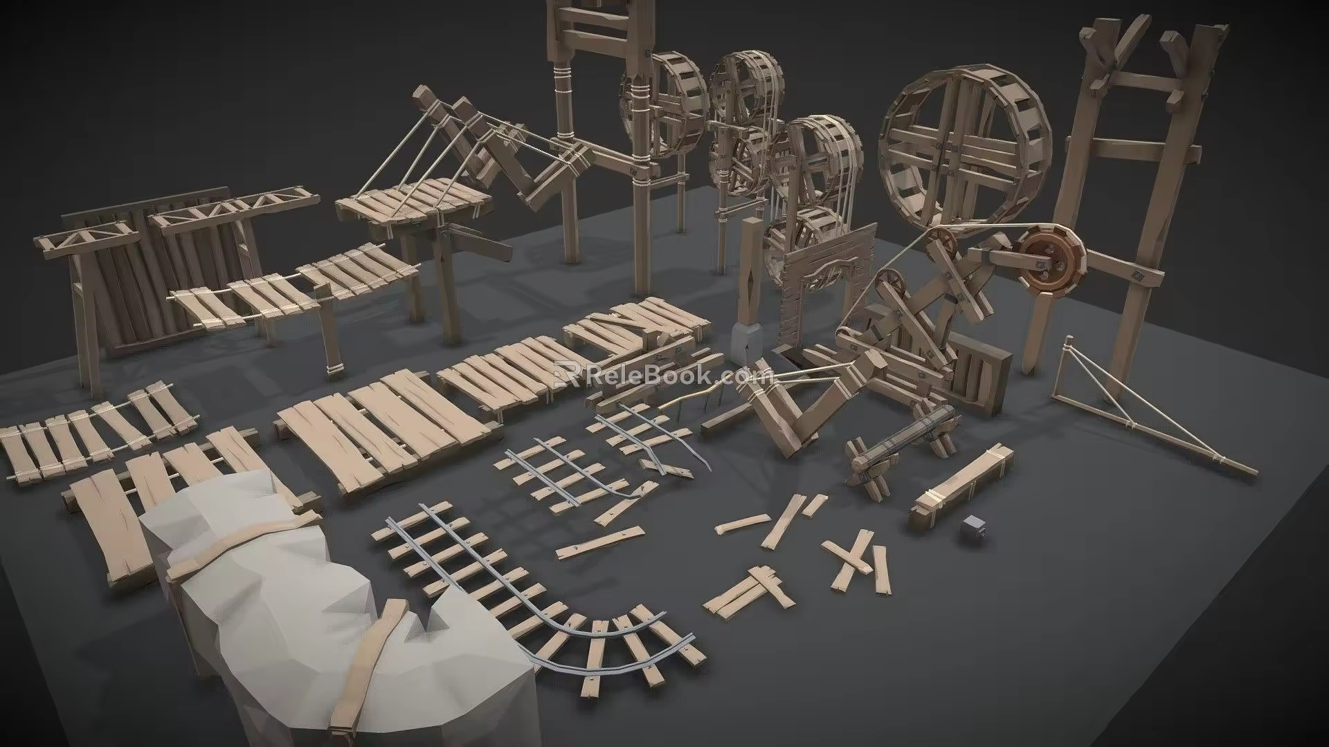 Chinese Dungeon Props Dungeon Wood Props 3d model