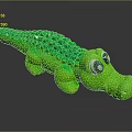 Green Crocodile Shaped Kids Chair With Textured Surface And Big Eyes