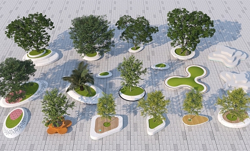 Modern Tree Pool Park Landscape Seat Landscape Tree Pool 3d model