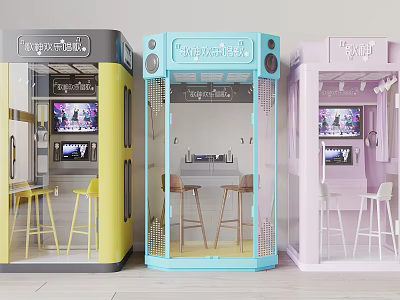 Smart Kiosks For Entertainment With Colorful Designs 3d model