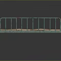 Green Metal Frame Bed With Brown Mattress And Safety Rails