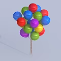 Colorful Decorative Inflatable Balloons Bunch With Vibrant Hues On Light Background For Parties
