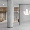 Modern Public Area With Concrete Column And Minimalist Decor