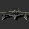 World War II Fighter Plane Olive Green With Black Cross Insignia Four Propellers Twin Fuselage