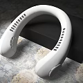 White Wearable Neck Air Conditioner Fan With Modern Design And Air Vents