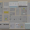 Industrial Electrical Control Panels Enclosures Distribution Boxes With Warning Signs Buttons