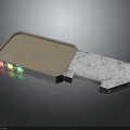 Device Part With Red Yellow Green Indicator Lights Transparent Panel And Metallic Surface