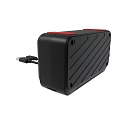 Black Electronic Device With Red Top Slanted Texture And Power Cable 3d model