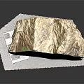 Wooden Stone Exhibiting Wavy Layered Texture in Brown Yellow Color on Display Mat
