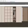 Modern Sliding Door Wardrobe Interior With Hanging Clothes Shelves And Storage Design