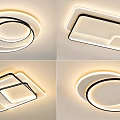 Modern Contemporary Ceiling Lights With Sleek Geometric Circular Square Rectangular Designs 3d model