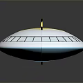 Futuristic Spaceship With White Body Yellow Sharp Section And Blue Windows Streamlined Aerospace Design