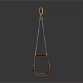 Orange Lifting Sling Design With Metal Chains And Hook For Industrial Use