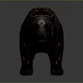 Glowing Lava Bear 3D Model Featuring Black Body Red Cracked Patterns On Gray Background 3d model