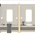 Modern Bathroom Vanity Design With Oval Mirror Gold Lighting And Marble Countertop