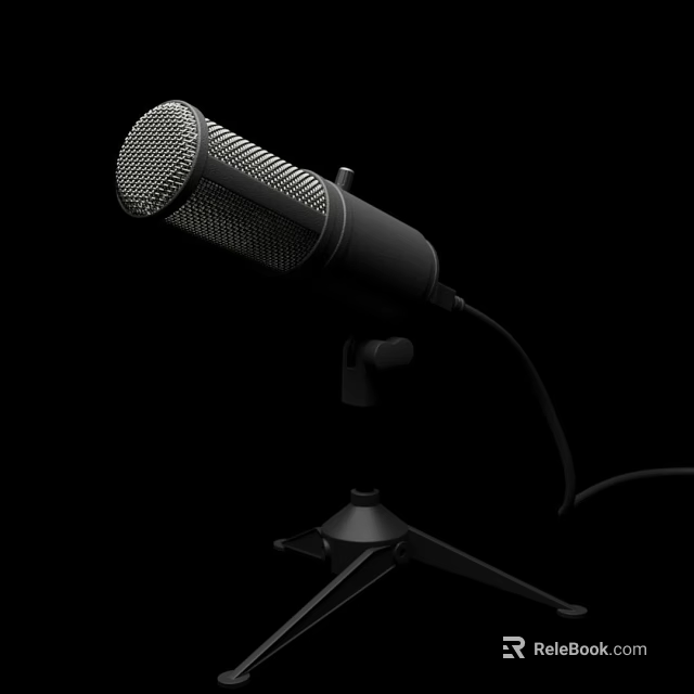 High Performance Headphones Featuring Microphone On Tripod Stand For Studio Use 3d model