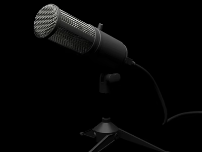 High Performance Headphones Featuring Microphone On Tripod Stand For Studio Use 3d model