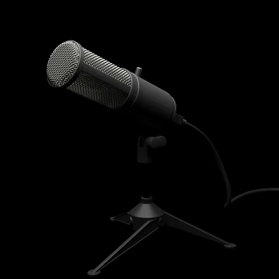 High Performance Headphones Featuring Microphone On Tripod Stand For Studio Use 3d model