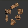 Natural Wood Stone Materials Stacked With Textured Layers And Organic Patterns