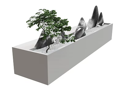 Plant Green Plant Stone Rock Ornaments Plant Groove 3d model
