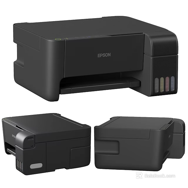 Epson Black Office Printer With Compact Design And High Performance For Workspace 3d model 