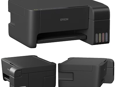 Epson Black Office Printer With Compact Design And High Performance For Workspace 3d model