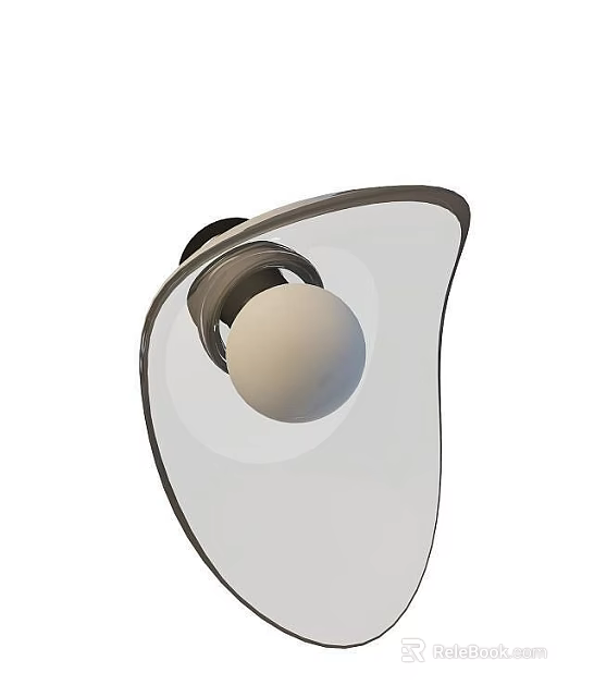 Modern Wall Lamp With Arc Shaped Transparent Shade And White Bulb 3d model